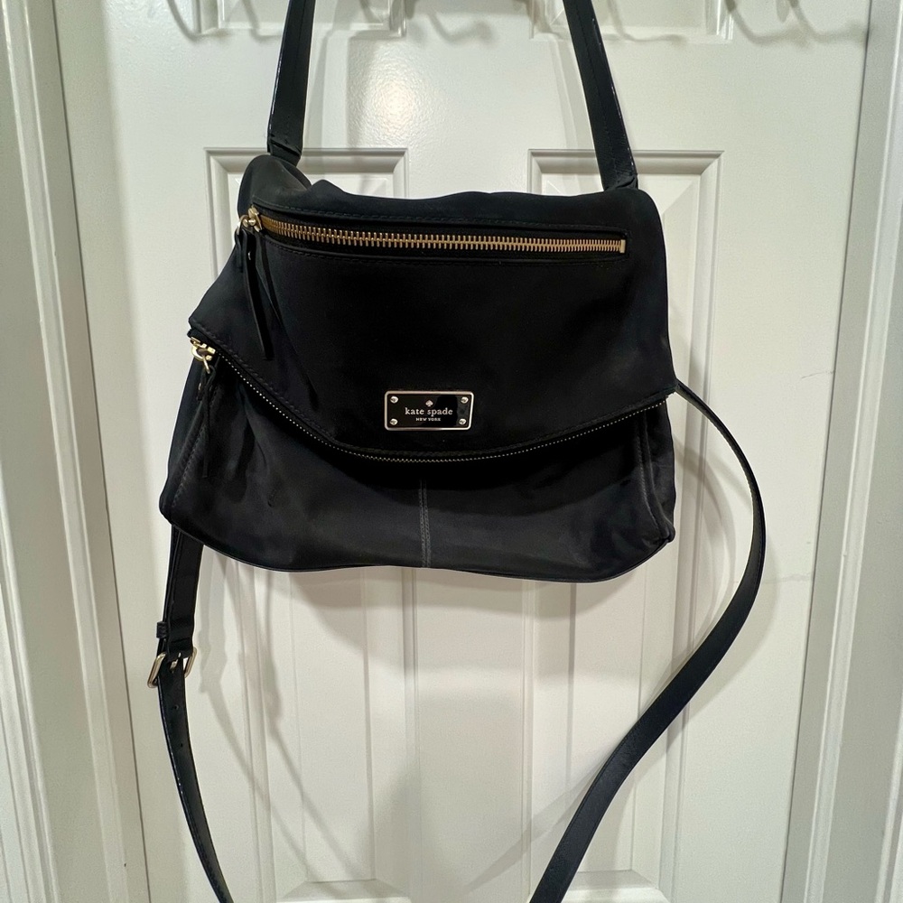 Kate Spade Black Crossbody Bag with Gold Accents